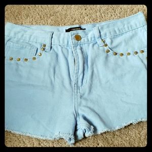 Studded light blue shorts
